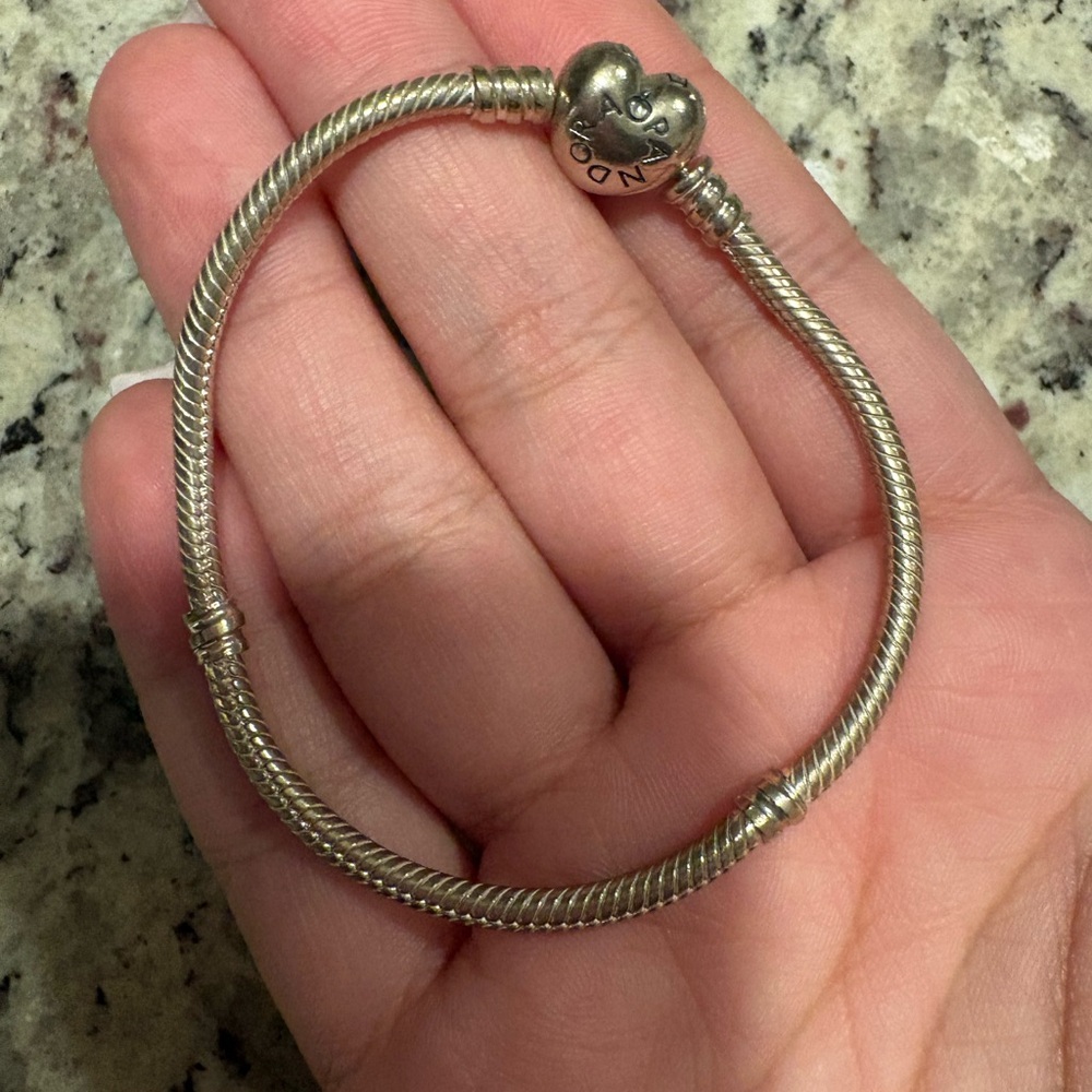 Pandora Silver Heart Charm Bracelet